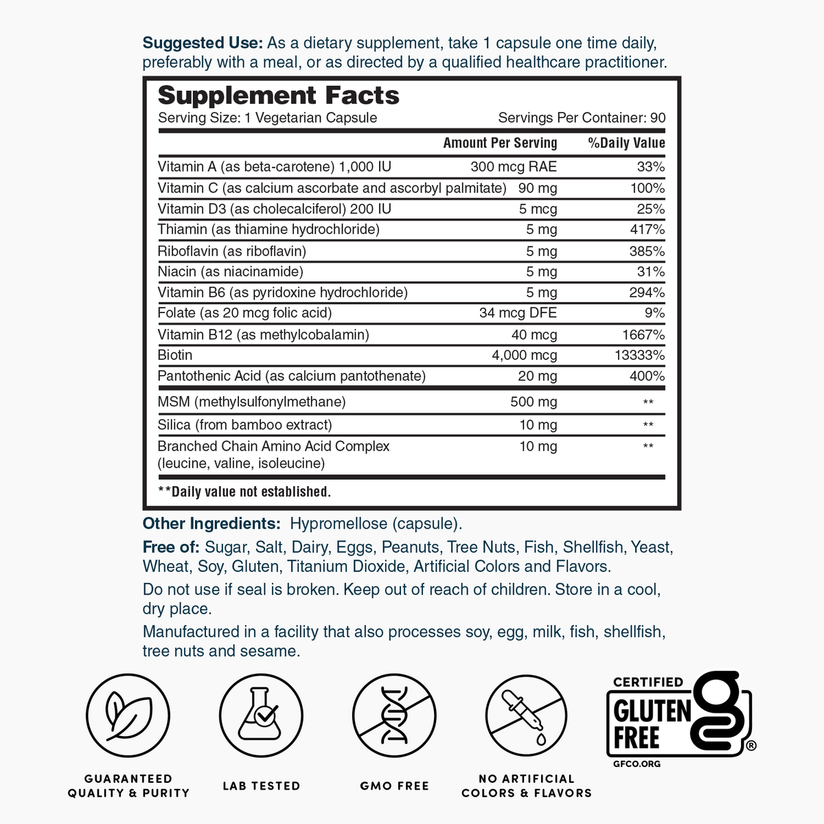 Nature's Lab Hair, Skin and Nails - 90 Capsules